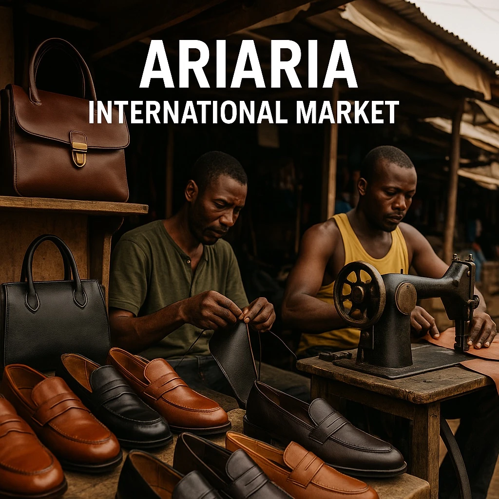 Ariaria market Aba made-in-Nigeria shoes and leather goods